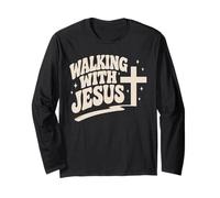 Marcher avec Jésus-Christ Croix Foi Chrétienne Christianisme Manche Longue