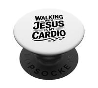 Marcher avec Jésus est Mon entraînement Cardio PopSockets PopGrip Adhésif