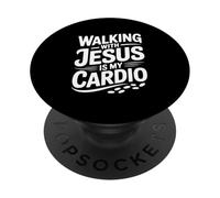 Marcher avec Jésus est Mon entraînement Cardio PopSockets PopGrip Adhésif