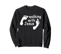 Marcher avec Jésus Funny Human Footprint Sweatshirt