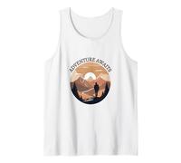 Marcher Entre Les Sommets. Aventure et Nature dans Un Style rétro. Débardeur