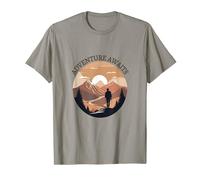 Marcher entre les sommets. Aventure et nature dans un style rétro. T-Shirt