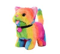 Marcher les chats - Jouet de chat avec batterie - Animal interactif qui parle - Jouet en peluche avec queue qui bouge et un son de maillots - Juges d'animaux électroniques mignons avec batterie