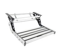 Marches De Camping-car Monocouche,Escaliers De Camping-car Rétractables Manuels,Pliables,Alliage D'aluminium Épaissi, Surface Antidérapante,Pour Les Voyages En Camping-car (Manual layerwithlight)
