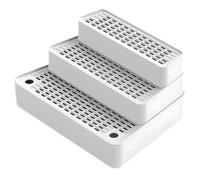 Marches de litière pour animaux de compagnie pour systèmes de nettoyage automatique, tabouret rampe à 3 couches, pédales creuses amovibles réglables pour le contrôle des déchets, aide en ABS blanc