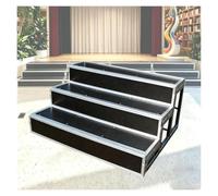 Marches De Scène Chœur Antidérapantes Escaliers À Plate-forme 3 Niveaux Contremarche D'escalier Commerciale Debout Sécurisée Par Des Tiges Support Doubles Adaptées(Black)