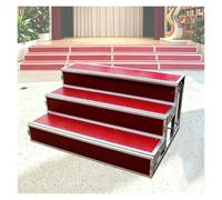 Marches De Scène Chœur Antidérapantes Escaliers À Plate-forme 3 Niveaux Contremarche D'escalier Commerciale Debout Sécurisée Par Des Tiges Support Doubles Adaptées(Red)