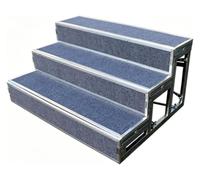 Marches De Scène Chœur Antidérapantes Escaliers À Plate-forme 3 Niveaux Contremarche D'escalier Commerciale Debout Sécurisée Par Des Tiges Support Doubles Adaptées(Grey)