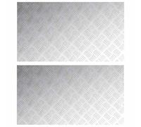 Marches d'escalier 2 pièces 90 x 50 cm Argent Aluminium | Marchepieds à carreaux, utilisation intérieure et extérieure, nettoyage facile, robustesse durable, design moderne