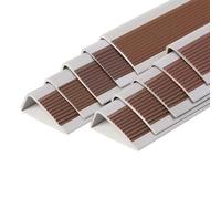 Marches d'escalier arrondies en caoutchouc de 10 mètres (393,7 pouces), largeur 5 × 2, cm, imperméables et antidérapantes, adhérentes faciles à installer(Coffee,236.2IN/6M)