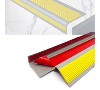Marches d'escalier arrondies en caoutchouc de 10 mètres (393,7 pouces), largeur 5 × 2, cm, imperméables et antidérapantes, adhérentes faciles à installer(Yellow,236.2IN/6M)