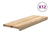 Marches d'Escalier en Chêne Massif, 12 Pièces, 70x30x2 cm, Bois Non Traité | Bois durable, surface brute personnalisable, usage polyvalent, entretien aisé, charme rustique authentique