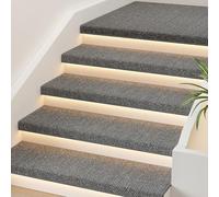 Marches d'escalier en sisal naturel pour marches en bois, tapis antidérapant sans ruban adhésif, tapis d'escalier respectueux des animaux de compagnie, tapis d'escalier