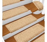 Marches d'escalier en tapis 15 pcs. 65x21x4 cm brun