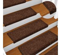 Marches d'escalier en tapis 15 pcs. 65x21x4 cm brun