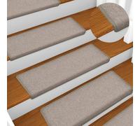 Marches d'escalier en tapis 15 pcs. 65x21x4 cm taupe