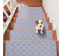 Marches d'escalier - Lot de 15 - Antidérapant - Taille 71,2 x 22,8 cm - Lavable en machine - Insonorisant - Sécurité pour personnes âgées, enfants, chiens - Multifonctionnel.