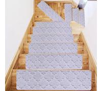 Marches d'escalier pour marches en bois Marches d' Marches d'escalier souples autocollantes, tapis antidérapants for marches en bois, 15 pièces, tapis lavables en machine, tapis d'atterrissage for enf