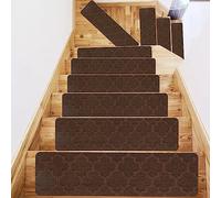 Marches d'escalier pour marches en bois Marches d' Marches d'escalier souples autocollantes, tapis antidérapants for marches en bois, 15 pièces, tapis lavables en machine, tapis d'atterrissage for enf