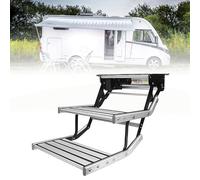 Marches électriques pour Camping-Car, escaliers Pliables et rétractables en Alliage d'aluminium avec Barre Lumineuse LED et pédales antidérapantes, Marche motorisée Simple/Double Cou Double Layer 12v