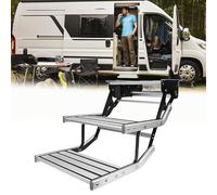Marches électriques rétractables pour Camping-Car avec éclairage LED, escaliers de Camping Pliables à Une ou Deux Couches en Alliage d'aluminium, Conception antidérapante pour Camping 24V Double-Tier