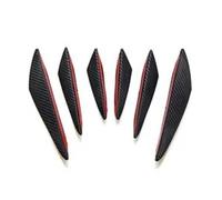 Marches latérales 4/6Pcs Voiture Pare-Chocs Avant Lèvre Décoration Diffuseur Shunt Fin Corps Spoiler Canard Valence Canard Décor Auto Accessoires(6 pièces en Fibre de Carbone)