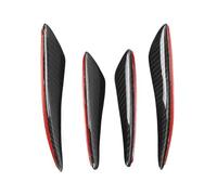 Marches latérales 4/6Pcs Voiture Pare-Chocs Avant Lèvre Décoration Diffuseur Shunt Fin Corps Spoiler Canard Valence Canard Décor Auto Accessoires(4 pièces en Fibre de Carbone)