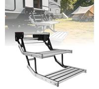 Marches Pliantes électriques pour Camping-Car, escaliers rétractables automatiques en Alliage d'aluminium Simple/Double Couche avec Barre Lumineuse LED et pédale antidérapante 12V Double