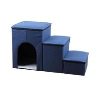 Marches pour chiens - Escaliers à rampe portables à 3 étapes, escaliers à marches avec conteneur | Escaliers pliables pour animaux domestiques avec boîte de rangement et condominos, Lits hauts rampe