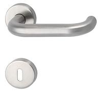 MARCHESI 1401A-2082S-2086BB-207 FH Poignée de porte Harmonie sur rosace BB 38-45 en acier inoxydable mat