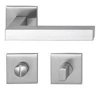MARCHESI 1836M.2145M-2148M-WC 4211B-207 Poignée carrée sur rosace plate WC en acier inoxydable mat