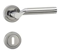 MARCHESI 1900.160.219.M BB, Odin Poignée avec rosaces (Deadlock), laiton, chromé, inox mat