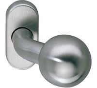 Marc Hesi de porte en acier inoxydable Bouton ovale sur rosace - Bouton rotatif - Bouton tournant - 1 - Niro - Inox