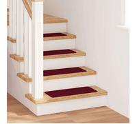Marchette escalier Vidaxl Tapis Antidérapants pour Escaliers 15 pcs Bordeaux 60 x 25 cm