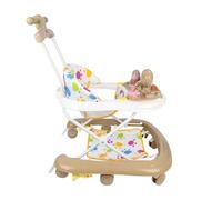 Marchette pour bébé, bâton de marche avec boîte à musique et lumière, siège lavable, pour 6 à 18 mois, 62 x 68 x 36-81 cm,kaki