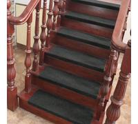 Marchettes d'Escalier 65*21 cm, Lot de 15 Tapis d'Escalier Autocollant Noir / Gris / Marron, Auto-Adhésive en Tissu Polyester Large utilisation:les marches d'escalier sont appliquées à n'importe quell