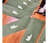 Marchettes d'escalier Autocollantes, 15 pcs Tapis d'escalier antidérapant, Tapis de marches, Antiderapant Escalier, Bande Antidérapante Escalier pour Enfants, Aînés et Animaux(D,70x22cm)