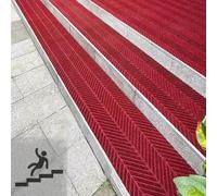 Marchettes D'Escalier Rectangulaires Tapis De Marche Antidérpantes, 1, Résistant Aux Intempéries Durable Absorbe Imperméable, Découpable Intérieur Extérieur Jardin Cuisine(Dark red,28 x 240cm)