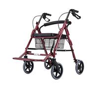Marcheur à roues pliantes, Déambulateur avec panier de siège, freins, pliable, 4 roues, cadre en aluminium léger, for adultes et personnes âgées