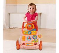 Marcheur D'apprentissage Assis-Debout, Tableau d'Éveil Détachable, Jouet d'Activité et de Développement, Apprentissage de la Marche, Cadeau Bébé Dès 9 Mois - 40 * 32 * 40.5 cm-rose