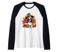 Marcheur d'arbre de Thanksgiving Coonhound propriétaire de Chien Maman Papa Automne Manche Raglan