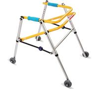 Marcheur De RééDucation pour Enfants, DéAmbulateur MéDical D'EntraîNement Pliable, Alliage D'Aluminium 4 Roues Aides à La Marche pour Enfants, Marche Droite(Small)