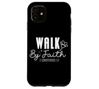 Marchez par la Foi 2 Corinthiens 5:7 Design Floral inspirant Coque pour iPhone 11