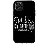 Marchez par la Foi 2 Corinthiens 5:7 Design Floral Inspirant Coque pour iPhone 11 Pro Max