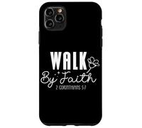 Marchez par la Foi 2 Corinthiens 5:7 Design Floral inspirant Coque pour iPhone 11 Pro Max