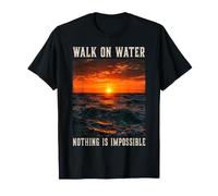 Marchez sur l'eau Foi chrétienne Jésus Verset de la Bible Religion T-Shirt