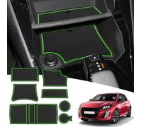 MARCHFA Anti-dérapants Tapis für 208 2008 E208 E2008 2020 2021 2022 2023 2024 2025 Anti-poussière Tapis en Caoutchouc für Porte-gobelet, Rainure de Porte, Boîte d'accoudoir (Vert)