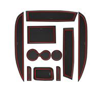 MARCHFA Anti-poussière Tapis pour Clio 4 2013-2019 Accessoires pour Porte-gobelets Console Centrale Porte Sac Bordure Rouge