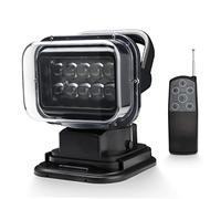 MARCHFA KOLOME Lampe de travail/projecteur LED -Commande radio -Avec socle magnétique Puce CREE Résiste aux intempéries Pivote à 360 ° Pour voiture hors-piste chasse bateau jardin 50W 12 Vcc