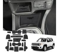 MARCHFA Lot de 18 Tapis antidérapants en Caoutchouc pour Console Centrale Renegade 2019-2021 2022 2023 2024 2025 (Noir)